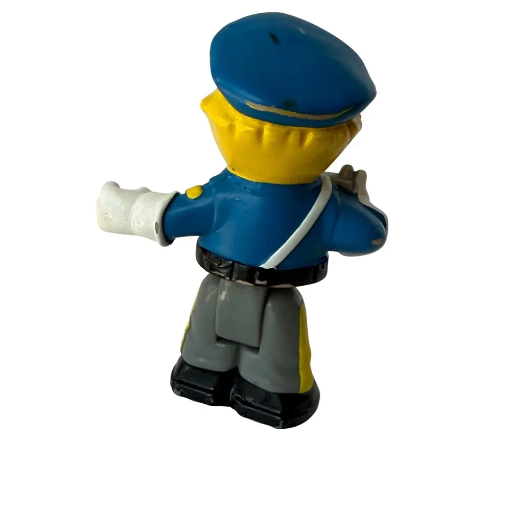 Fisher Price Little People Eddie Police Officer Figure Blue Uniform 3.5